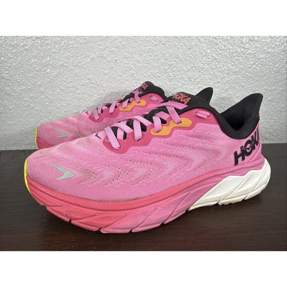 Hoka One One Shoes - HOKA ONE ONE Arahi 6 1123195-SYBC Road Running Shoes Pink Black Women’s 7 B